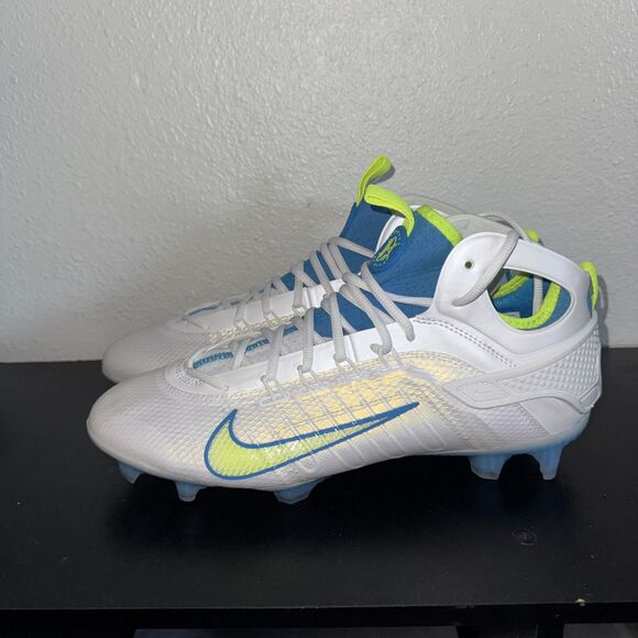 Nike Huarache 9 Elite Mid LAX SE Men Size 12.5 #FV6149-100 White Vivid Blue Volt main image 6